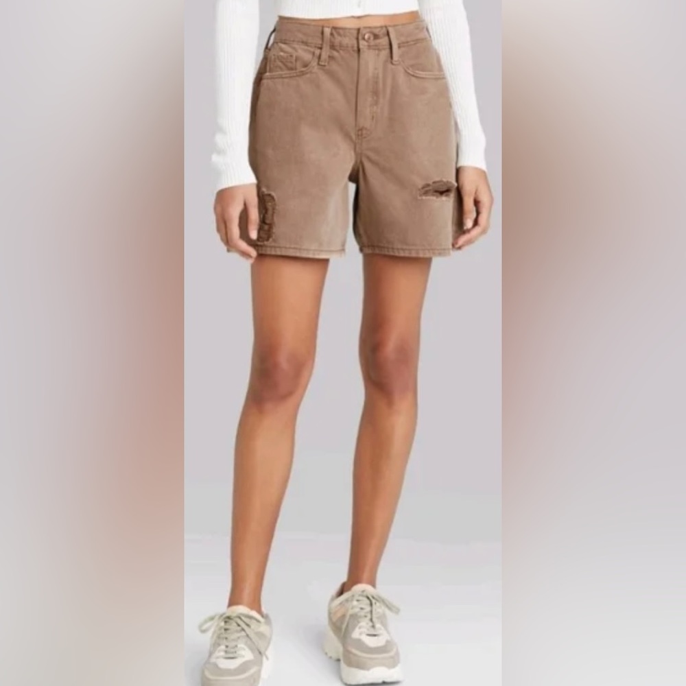 Brown Highest-rise Bermuda Shorts